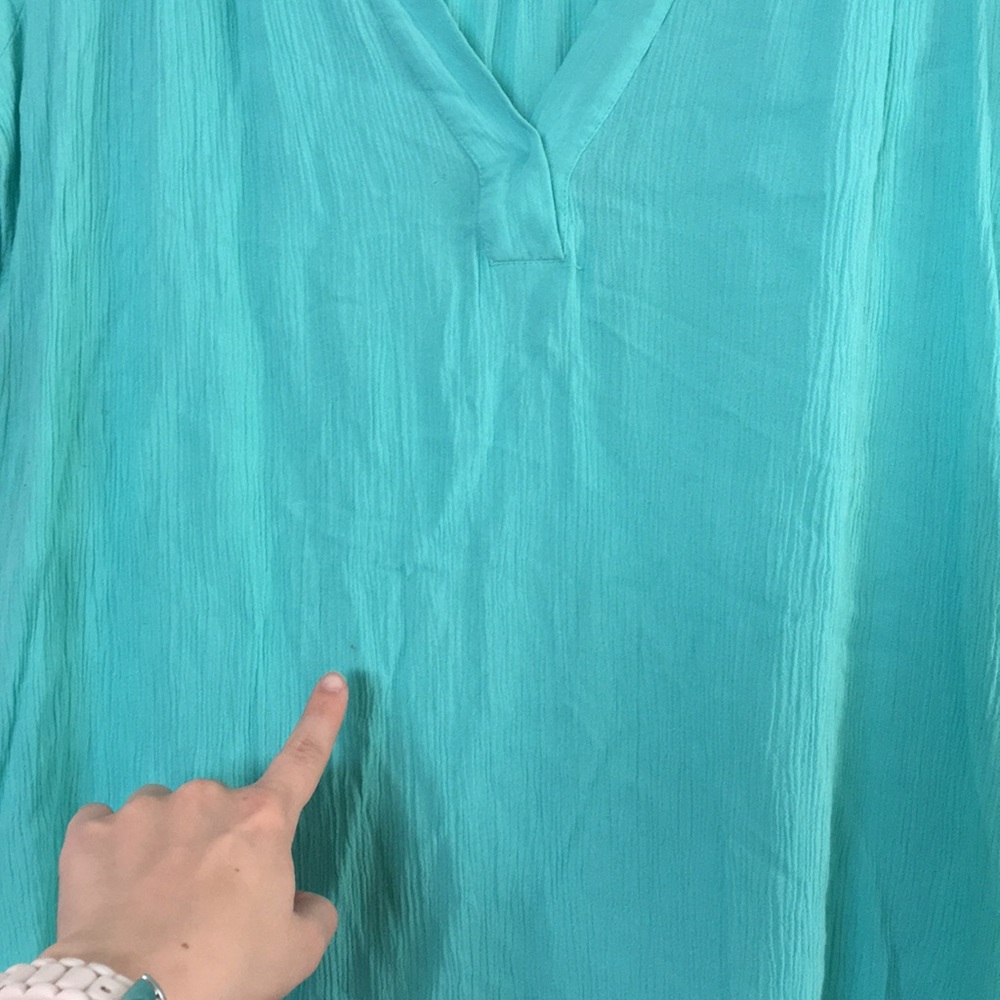 Liz Claiborne Lightweight Turquoise Tunic Top - Picture 8 of 8